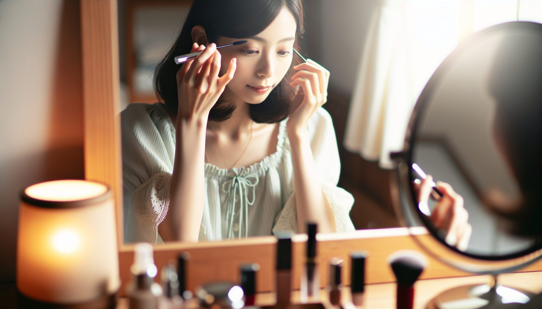 メイク　日本人　女性　かわいい　化粧台 image 1